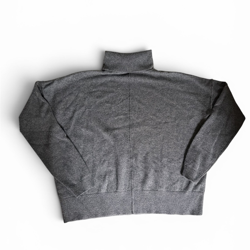 Cuyana Charcoal Gray Virgin Wool & Cashmere Turtleneck Sweater Minimalist